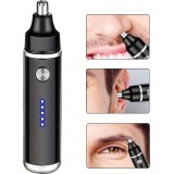 Elektrischer Nasen- und Ohrhaarschneider USB-C wiederaufladbar (500 mAh) - Schwarz