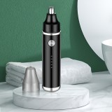 Elektrischer Nasen- und Ohrhaarschneider USB-C wiederaufladbar (500 mAh) - Schwarz