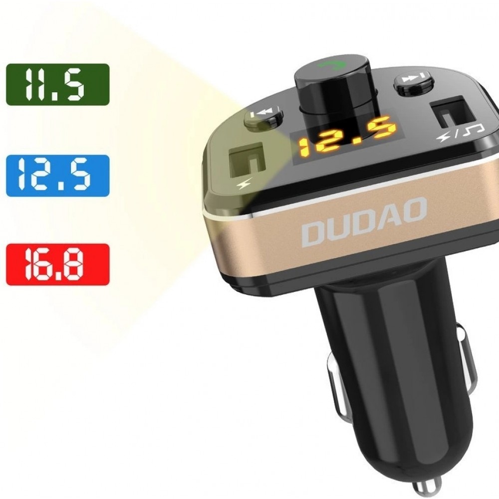 Dudao Bluetooth FM Transmitter Auto Ladeger&auml;t MP3 3.1A 2x USB Hochgeschwindigkeitsladeger&auml;t - Schwarz