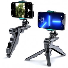 Ausziehbares Smartphone-Stativ mit Selfie-Stange und 360-Grad-Drehung - Schwarz