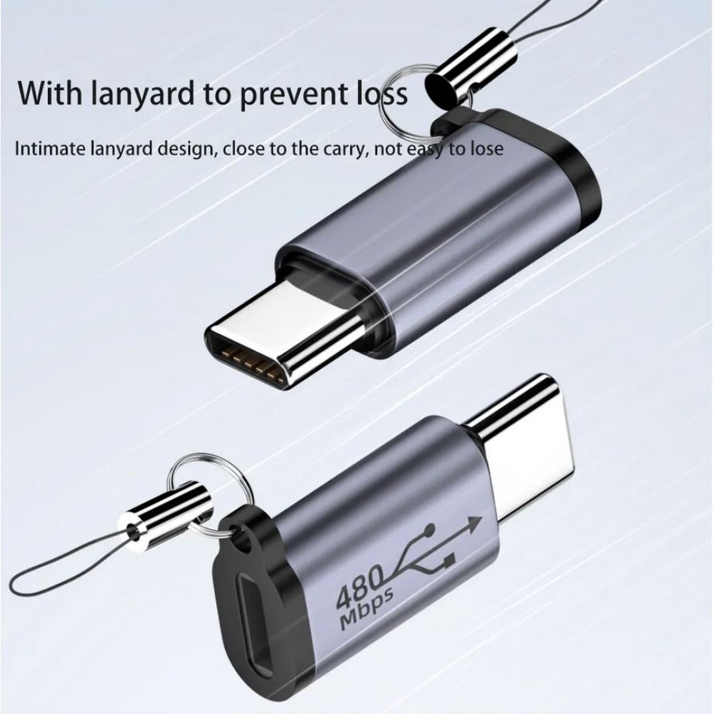 USB-C zu Lightning - Hochwertiger Lade-Adapter Stecker Datentransfer 480Mbps Aluminium