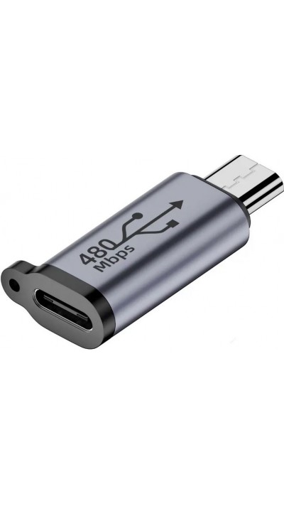 USB-C zu Micro USB - Hochwertiger Lade-Adapter Stecker Datentransfer 480Mbps Aluminium