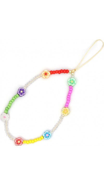 Universal Smartphone Armband Schmuck Charms - N°29 Multicolor Perlen & Blumen