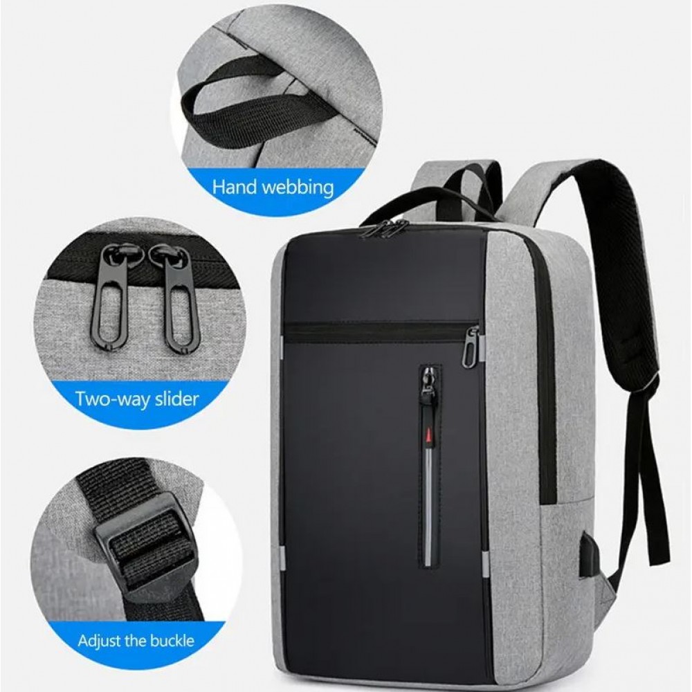 Universal Travel Urban Backpack waterproof - Transport Rucksack für Notebook 15.6 Zoll (MacBook, HP, Acer) - Grau