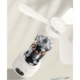 Camping Ventilator USB wiederaufladbar 8000 mAh mit integrierter LED-Beleuchtung Fernbedienung Weiß für Zelt und Outdoor - Weiß