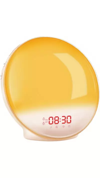 Wake-up Light Digitaler Wecker mit LED Licht, Sonnenaufgangsimulator, natürliche Lichtweckfunktion
