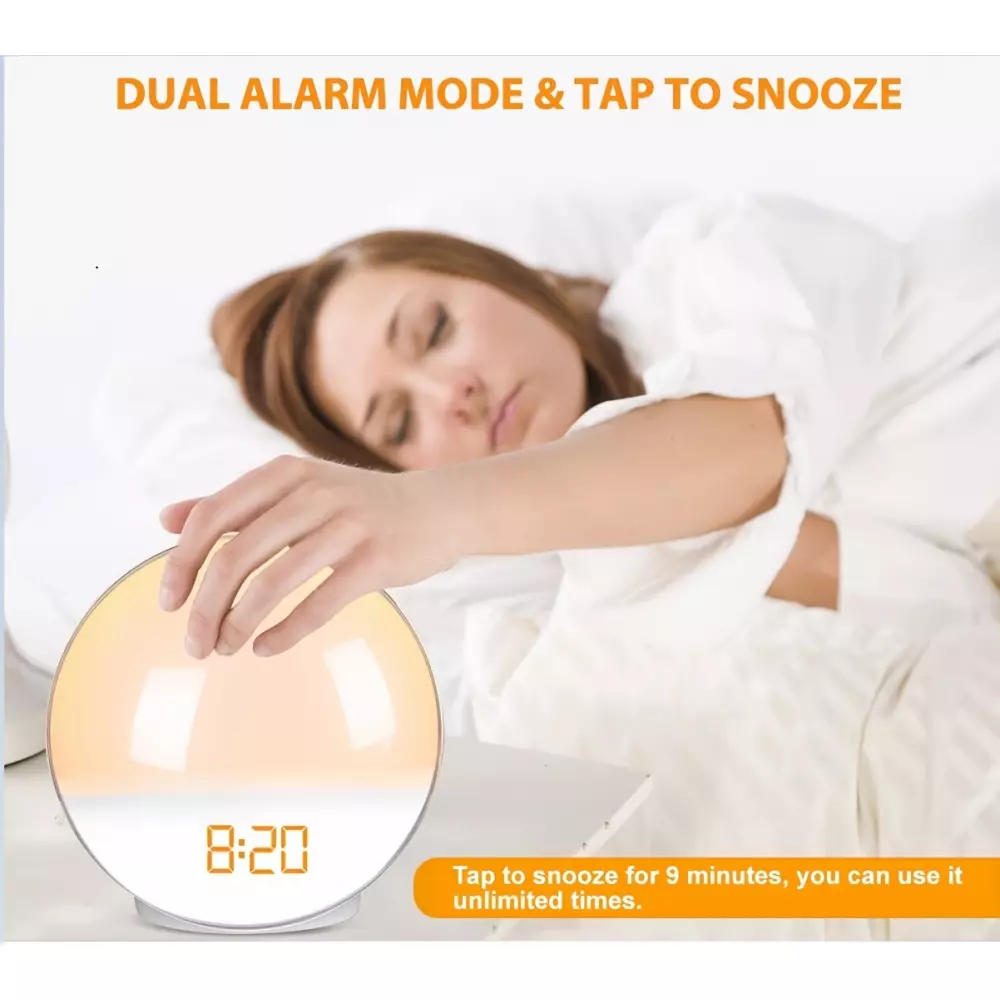 Wake-up Light Digitaler Wecker mit LED Licht, Sonnenaufgangsimulator, natürliche Lichtweckfunktion