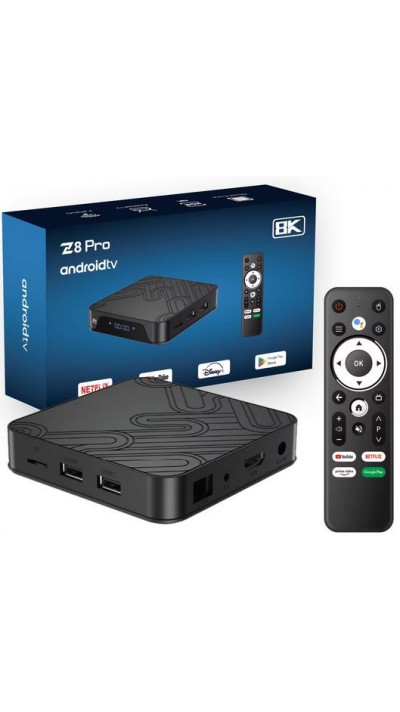 Z8 Pro Android TV Box Streaming Media Player 4K Ultra HD HDR 64Bit CPU Netflix - YouTube - Disney+