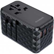 Universeller Reiseadapter 100W 2x USB-C 2x USB-A Choetech PD6028 EU / US / AUS / UK - Schwarz