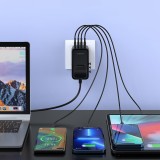 Universeller Reiseadapter 100W 2x USB-C 2x USB-A Choetech PD6028 EU / US / AUS / UK - Schwarz
