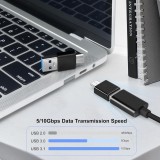 USB 3.0/3.1 auf USB-C Adapter schnelle Daten&uuml;bertragung f&uuml;r Smartphone und PC (2er Set) - Schwarz