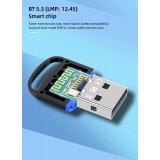 USB Bluetooth 5.3 Adapter kabelloser Dongle f&uuml;r Maus Tastatur und Laptop - Schwarz