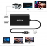 Adaptateur USB Type C Thunderbolt 3 40Gbps Hub 2x DisplayPort 4K 60Hz - Noir
