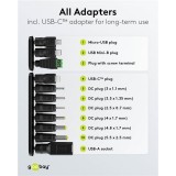 Goobay Universal-Netzteil 3V&ndash;12V max. 3,6W Regelbares Netzteil mit 12 Adaptern - Schwarz