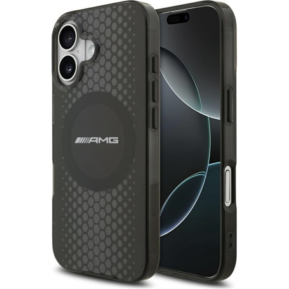 iPhone 17 Case Hülle - AMG Transparent MagSafe Schutz elegant - Doppelter Layer - Schwarz