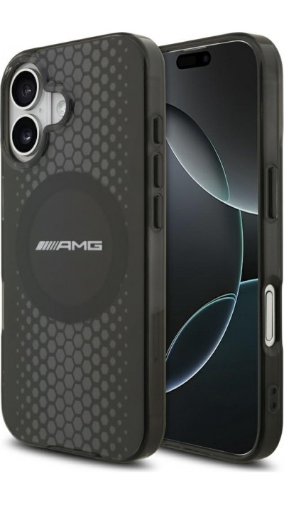 iPhone 17 Case Hülle - AMG Transparent MagSafe Schutz elegant - Doppelter Layer - Schwarz