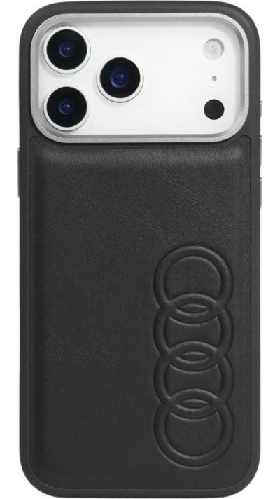 iPhone 17 Pro Max Case Hülle - Audi TT MagSafe Kunstleder mit geprägtem Logo - Schwarz