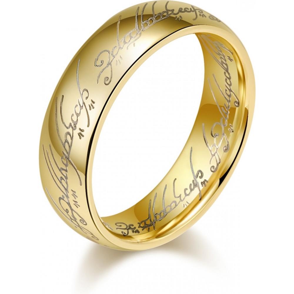 Der Herr der Ringe gravierte Macht-Ring (US-Gr&ouml;sse 9) - Gold