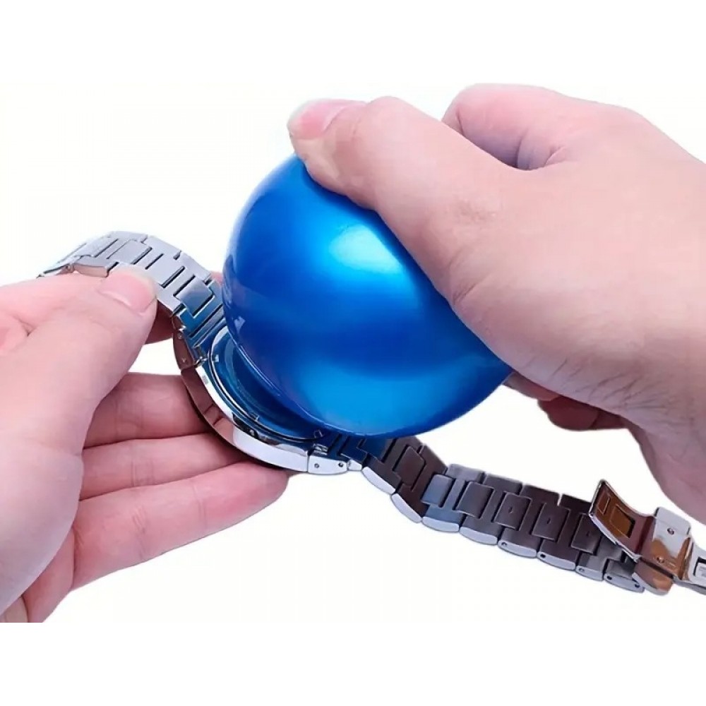 Gummi-Uhren&ouml;ffner Ball Werkzeug f&uuml;r Uhren und Armb&auml;nder, universelles Reibungswerkzeug, kratzfrei (7 cm) - Blau