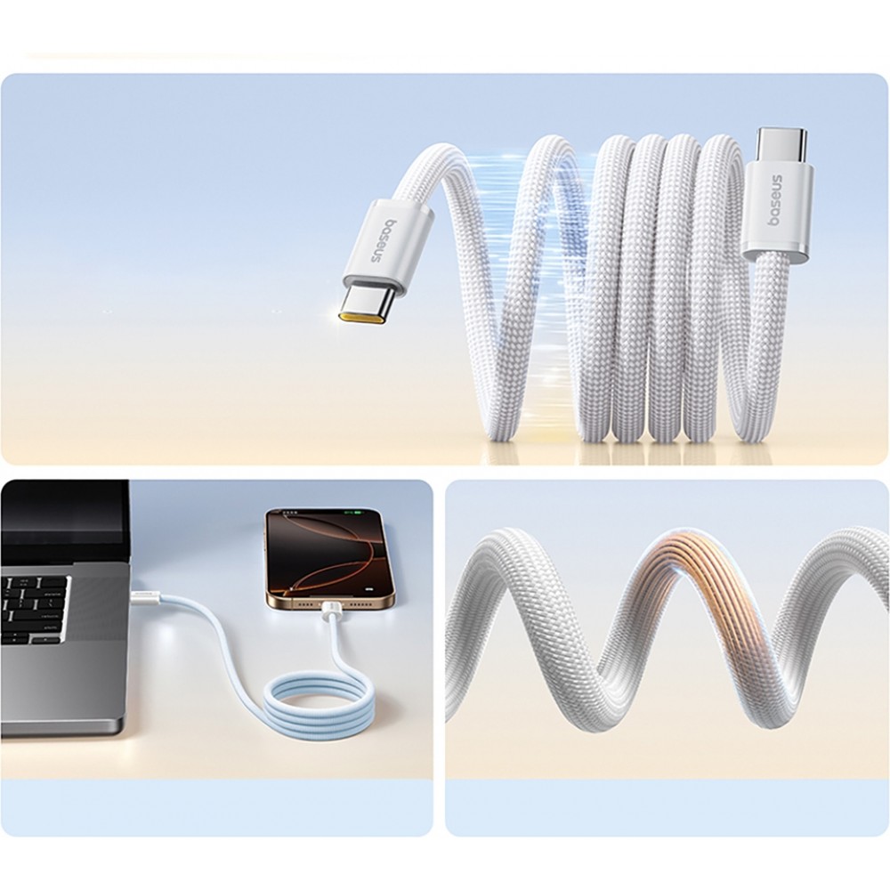 Baseus Dynamic 4 Pro magnetisches Schnellladekabel USB-C 100W (1 m) - Weiss