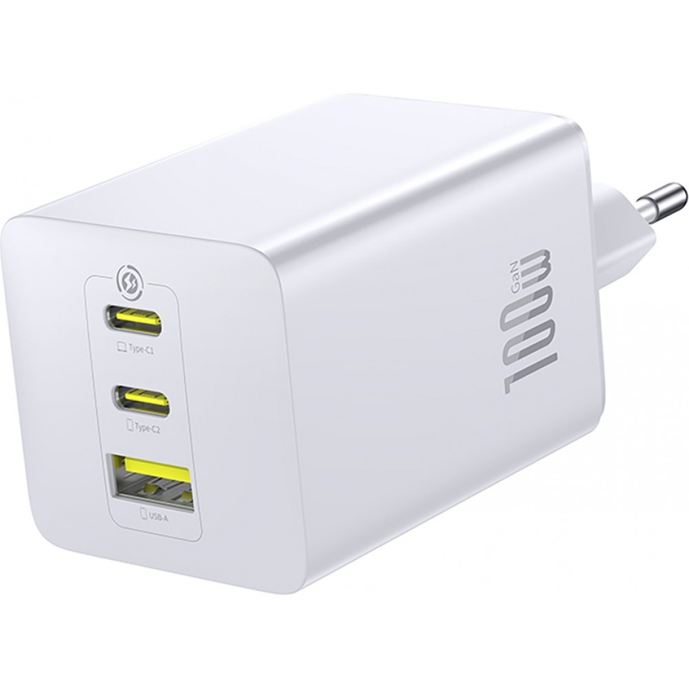 Baseus EnerFill FE11 3-in-1-Schnellladeger&auml;t f&uuml;r die Wandmontage 2x USB-C / USB-A 100W - Weiss