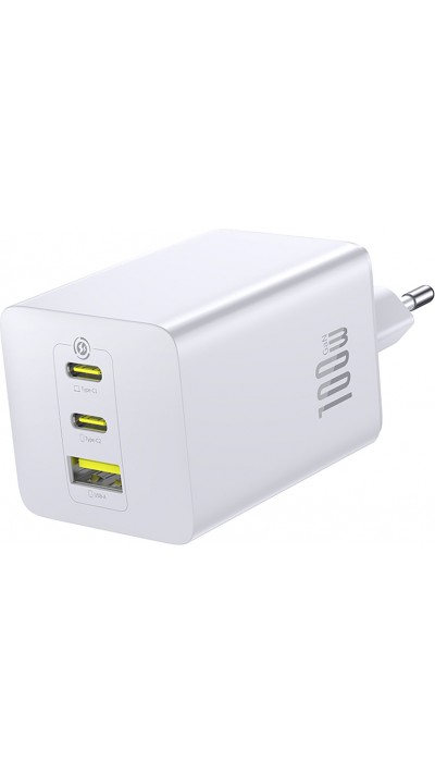 Baseus EnerFill FE11 3-in-1-Schnellladeger&auml;t f&uuml;r die Wandmontage 2x USB-C / USB-A 100W - Weiss