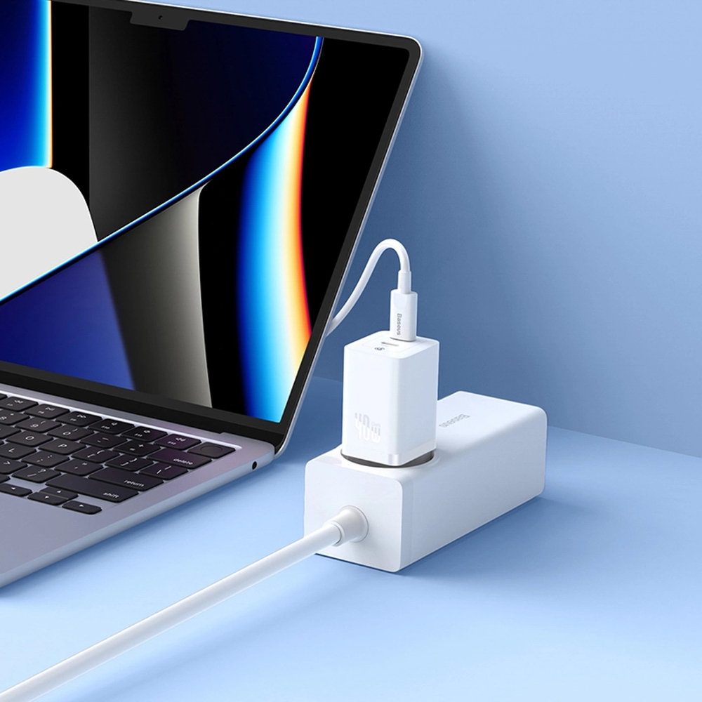Baseus GaN5 Pro 40W Schnellladeger&auml;t 2x USB-C - Weiss
