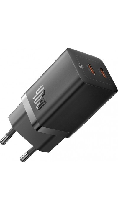 Baseus GaN5 Pro 40W Schnellladeger&auml;t 2x USB-C - Schwarz