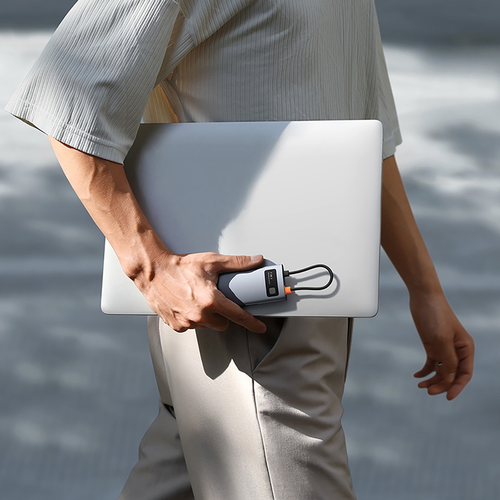 Baseus 7-in-1 Metall Glanz Hub HDMI 4K 60Hz USB-C mit 3x USB 3.0 / USB-C PD / SD / microSD - Grau