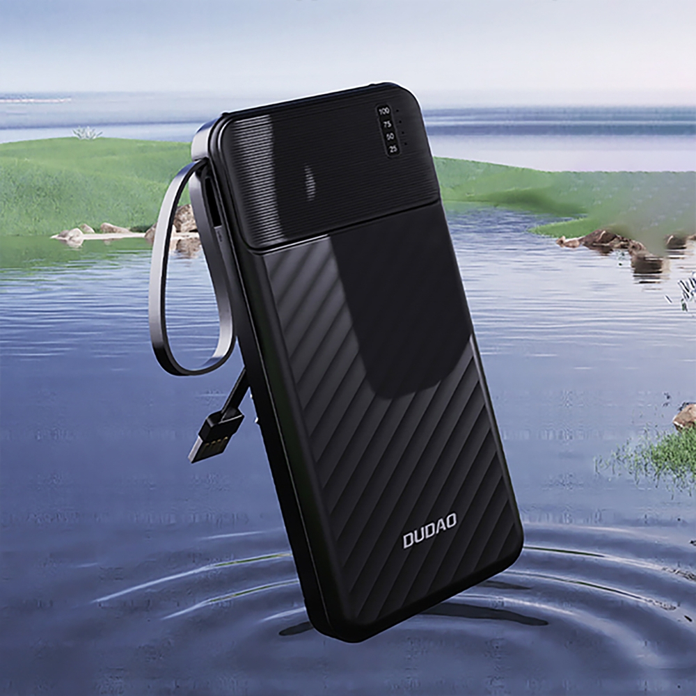 Dudao K11 Pro Powerbank 20000mAh Externe Batterie mit integrierten Kabeln - Schwarz