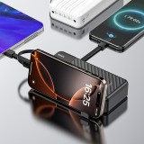 Dudao K11 Pro Powerbank 20000mAh Externe Batterie mit integrierten Kabeln - Schwarz