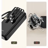 Dudao K11 Pro Powerbank 20000mAh Externe Batterie mit integrierten Kabeln - Schwarz