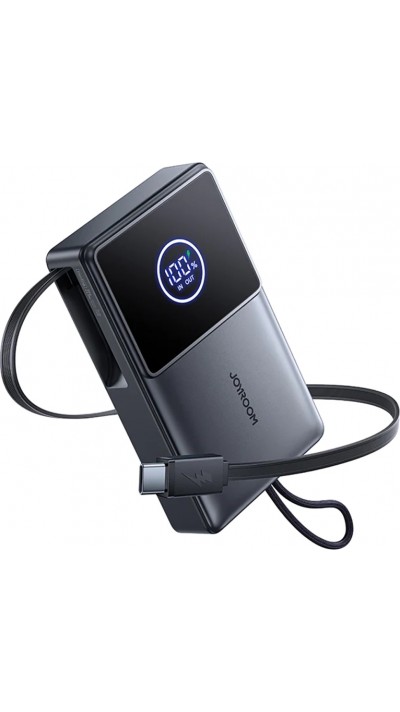 Joyroom JR-PR1 10000mAh Powerbank mit integriertem USB-C Kabel - 22.5W externe Batterie - Schwarz