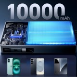 Joyroom JR-PR1 10000mAh Powerbank mit integriertem USB-C Kabel - 22.5W externe Batterie - Schwarz