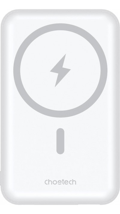 Batterie externe magnétique Choetech 10000mAh 20W MagSafe USB-A USB-C Powerbank - Blanc