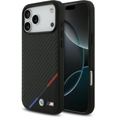 iPhone 17 Pro Max Case Hülle - BMW M Carbon Tricolor Line MagSafe kompatible Premium Schutz - Schwarz