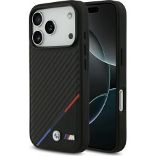 iPhone 17 Pro Case Hülle - BMW M Carbon Tricolor Line MagSafe kompatible Premium Schutz - Schwarz