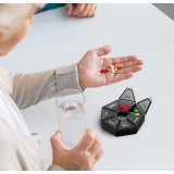 Grosse Pillendose aus hochwertigem Kunststoff Wochen Pillenbox Medikamenten Organizer t&auml;glich - Schwarz