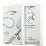Guess Universeller Smartphone-Kettenarmband mit Perlen - Weiß