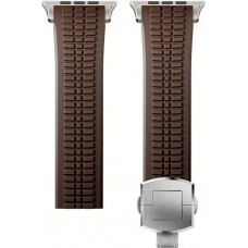 Premium Sport-Luxusarmband aus hochwertigem Gummi für Apple Watch 49/46/45/44 mm komfortabel, wasserdicht und strapazierfähig - Braun - Apple Watch 44/45/46/49 mm