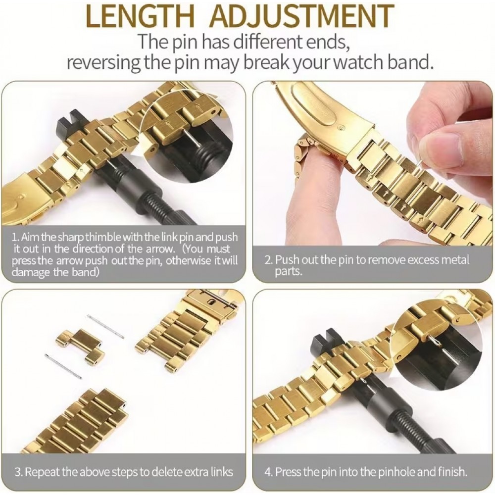 Transparentes glitzerndes Armband mit Strass-Steinen - Weiss - Apple Watch 10 (42 mm)