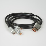 3-in-1 USB-A Kabel schwarz Lightning / USB-C / Micro USB (1 m) leicht und strapazierfähig aus Silikon - Schwarz