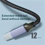 Câble adaptateur USB-B vers USB-C compatible avec différents appareils flexible léger et en nylon (2 m) - Noir