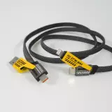 Multifunktionskabel USB-A / USB-C zu Lightning / USB-C PD 27W, ultra robust mit Textilverstärkung - Schwarz/Orange