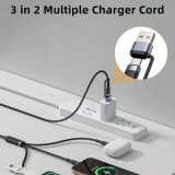 Ultra-schnelles 5-in-1 Multifunktions-Ladekabel 75W für iPhone, Apple Watch, AirPods und verschiedene USB-C-Geräte - Schwarz
