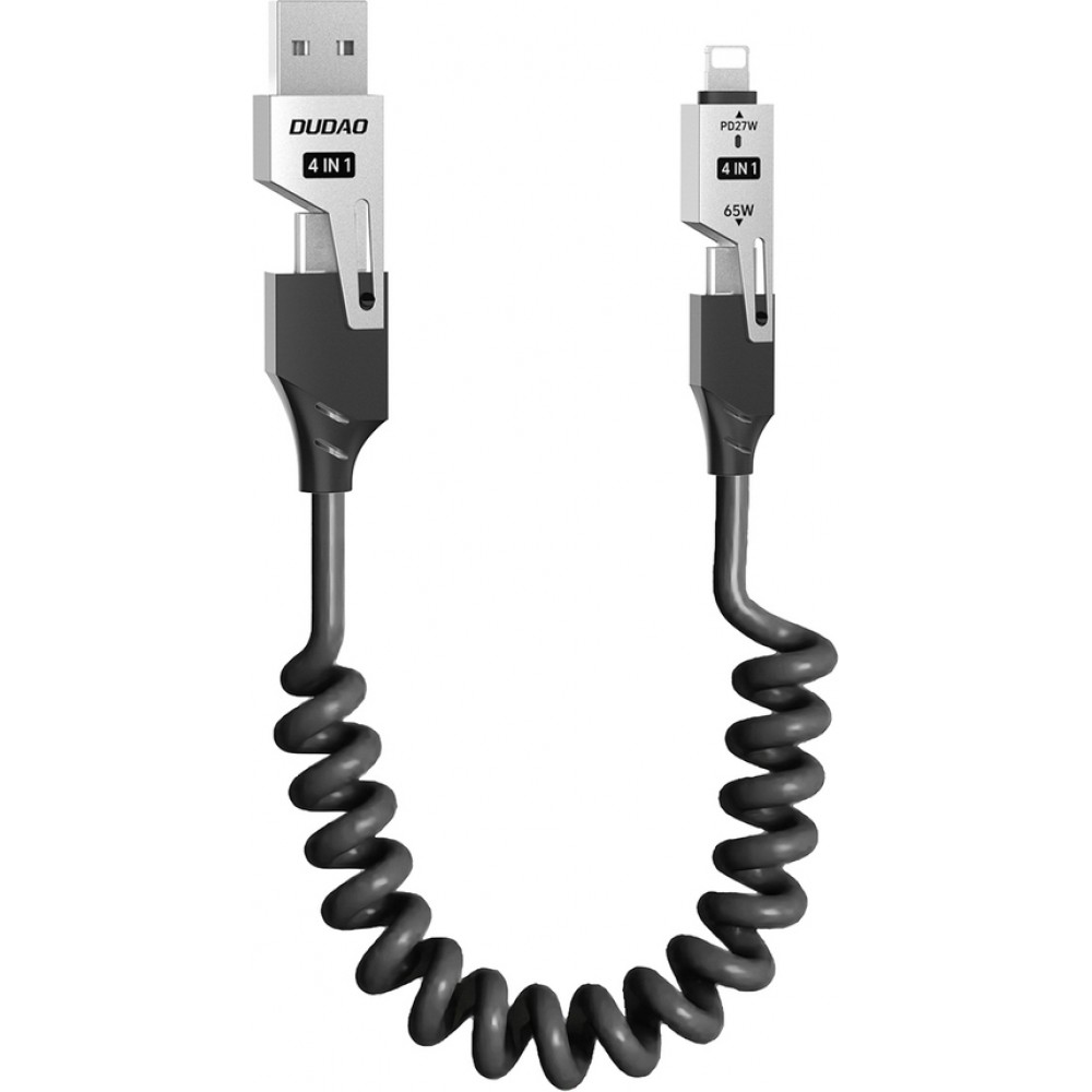 Dudao L20 Pro 4-in-1 Kabel USB-A / USB-C - Lightning / USB-C 65W für Laden und Datenübertragung - Schwarz