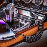 120W USB-A zu USB-C Schnellladekabel mit LED-Licht und Federmechanismus - Schwarz