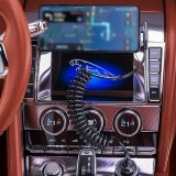 120W USB-A zu USB-C Schnellladekabel mit LED-Licht und Federmechanismus - Schwarz