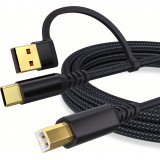 Druckerkabel  2-in-1 USB-A/C zu USB-B für HP / Canon / Epson / Brother - Schwarz