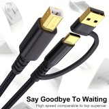 Druckerkabel  2-in-1 USB-A/C zu USB-B für HP / Canon / Epson / Brother - Schwarz